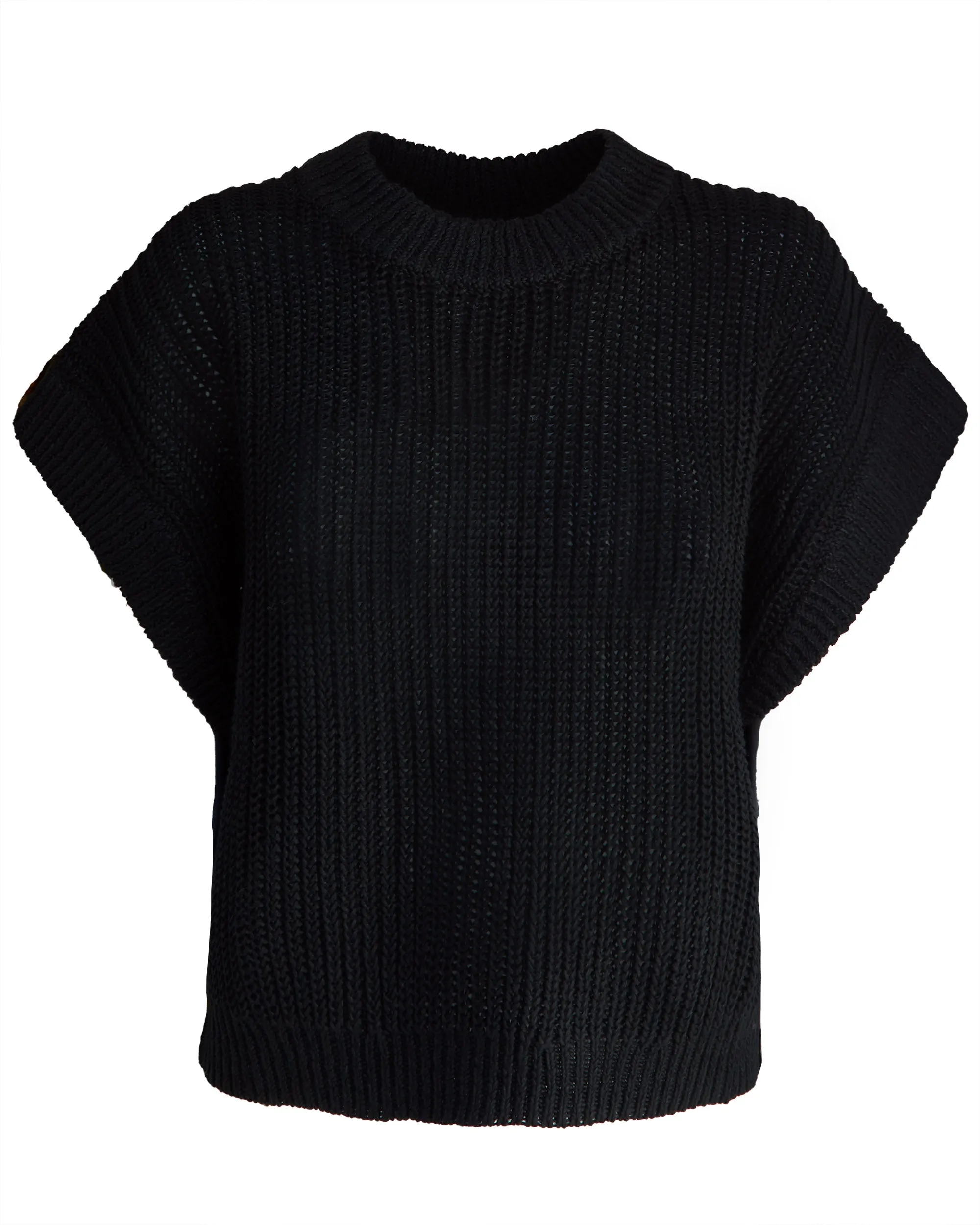 Oliva Linen Vest in Black