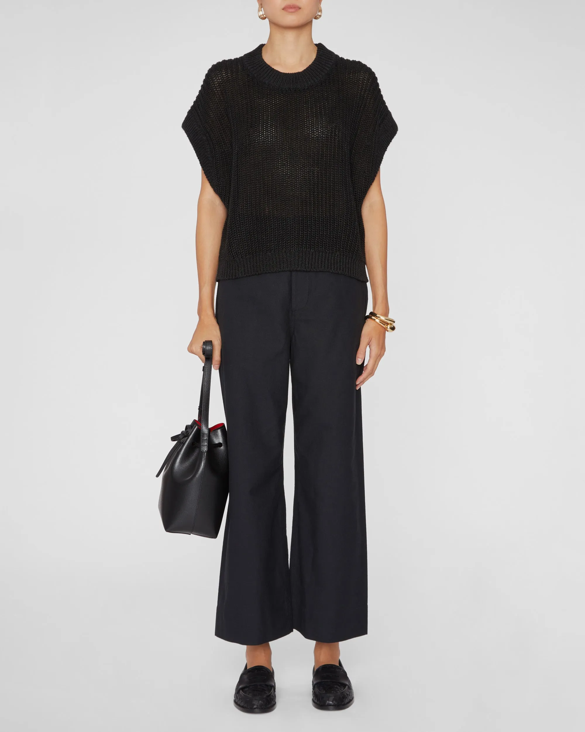 Oliva Linen Vest in Black