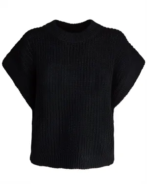 Oliva Linen Vest in Black