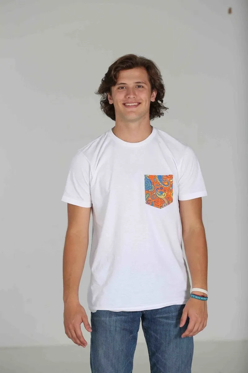 Paisley Pocket Secede White Tee