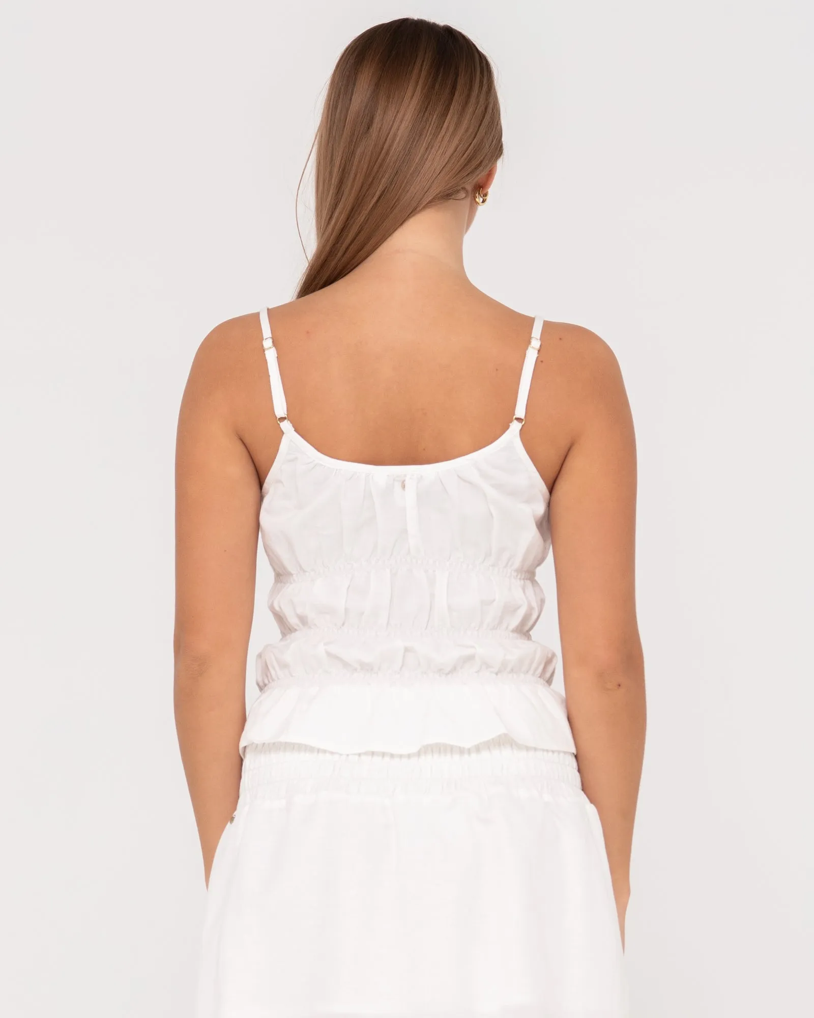 Palm Springs Shirred Cami Top