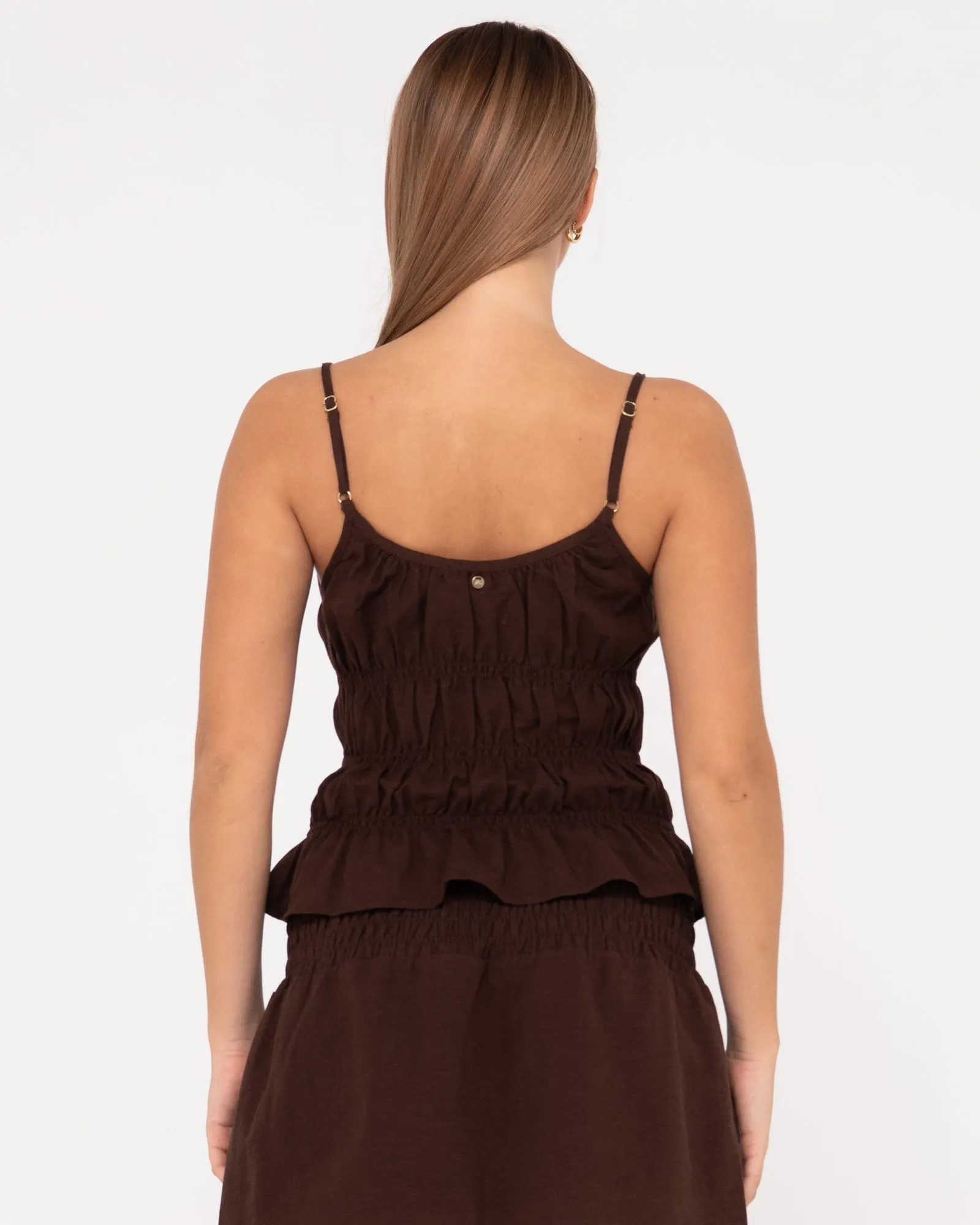 Palm Springs Shirred Cami Top