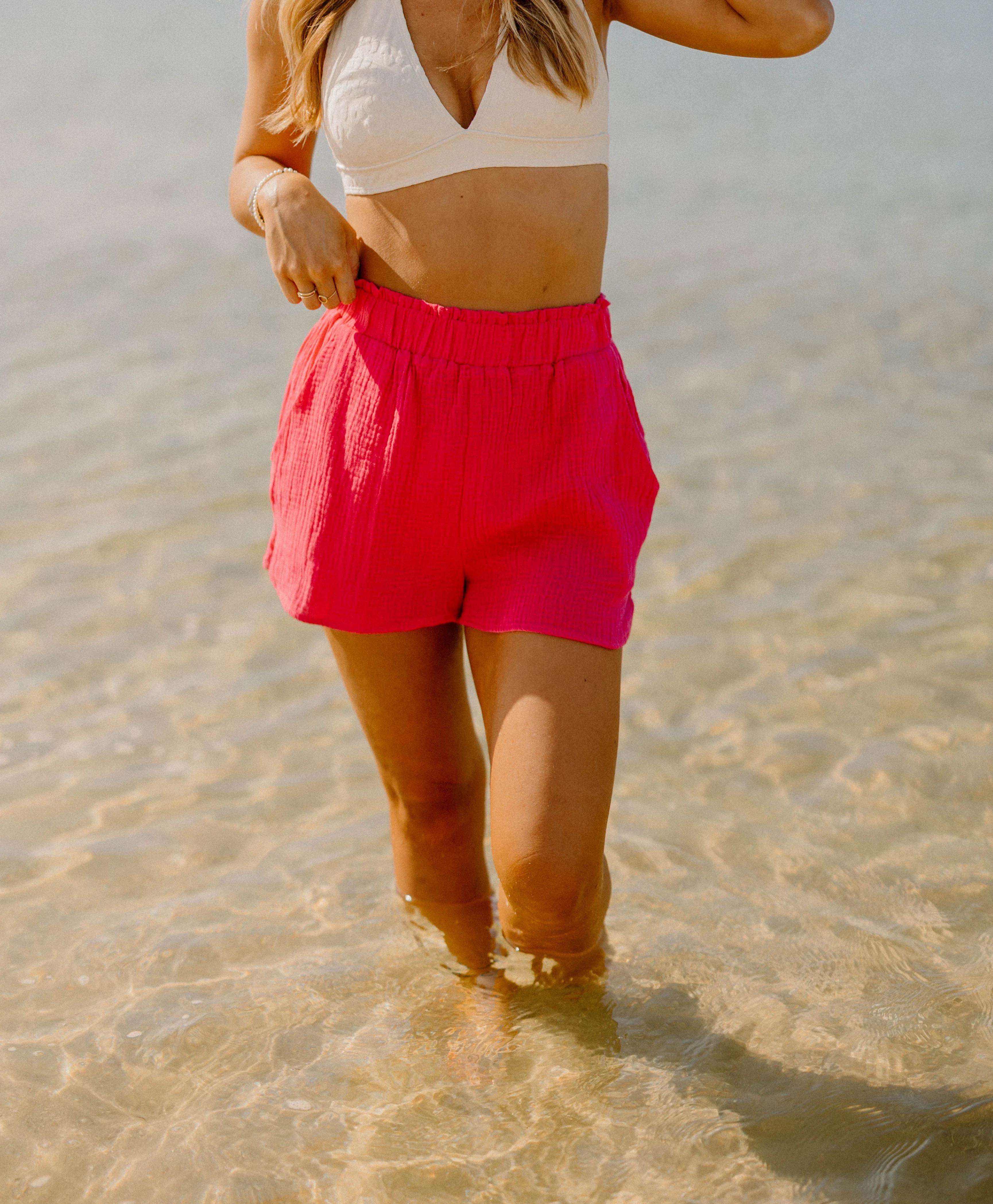 Pamela Coral Gauze Shorts
