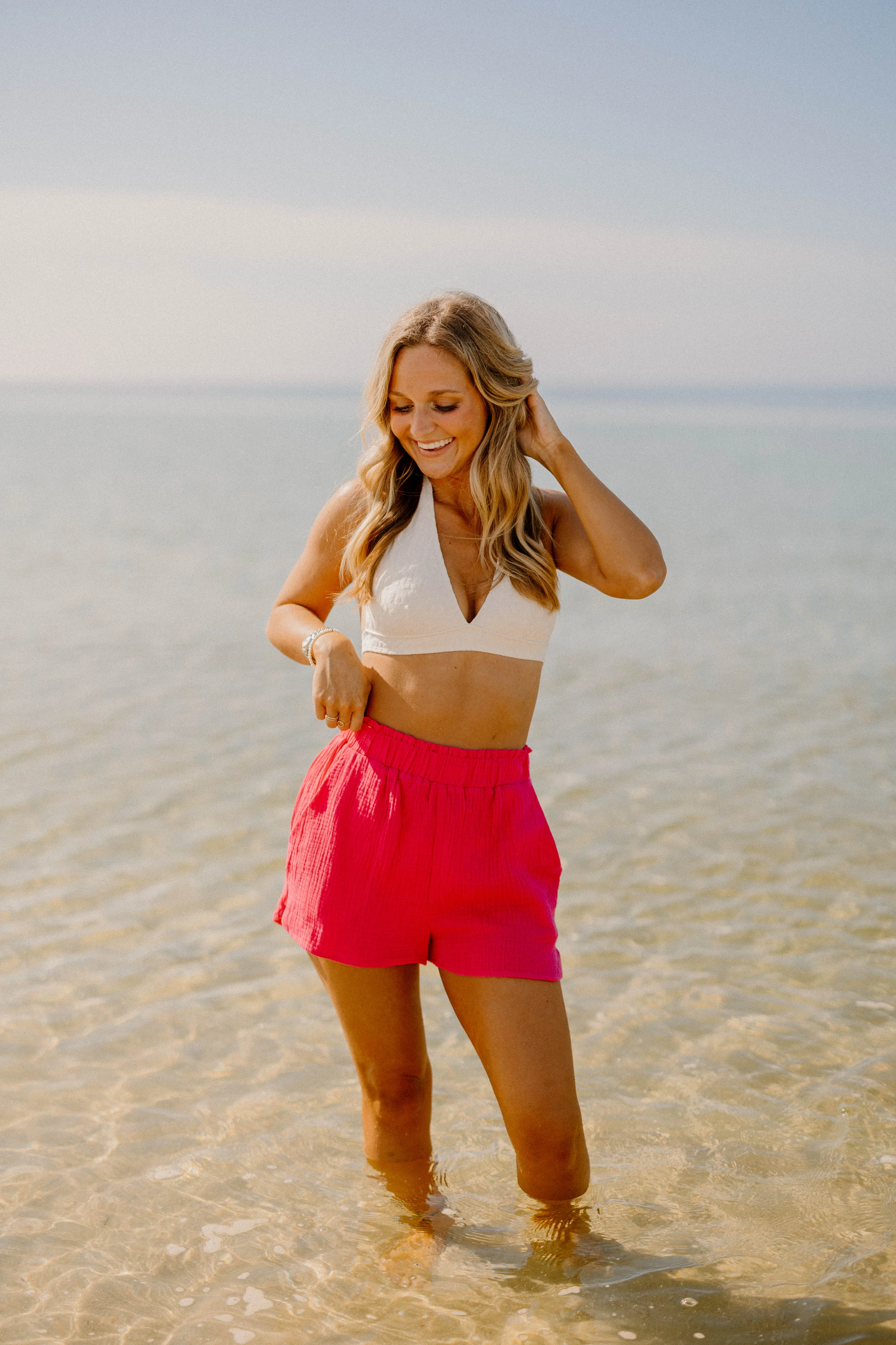 Pamela Coral Gauze Shorts