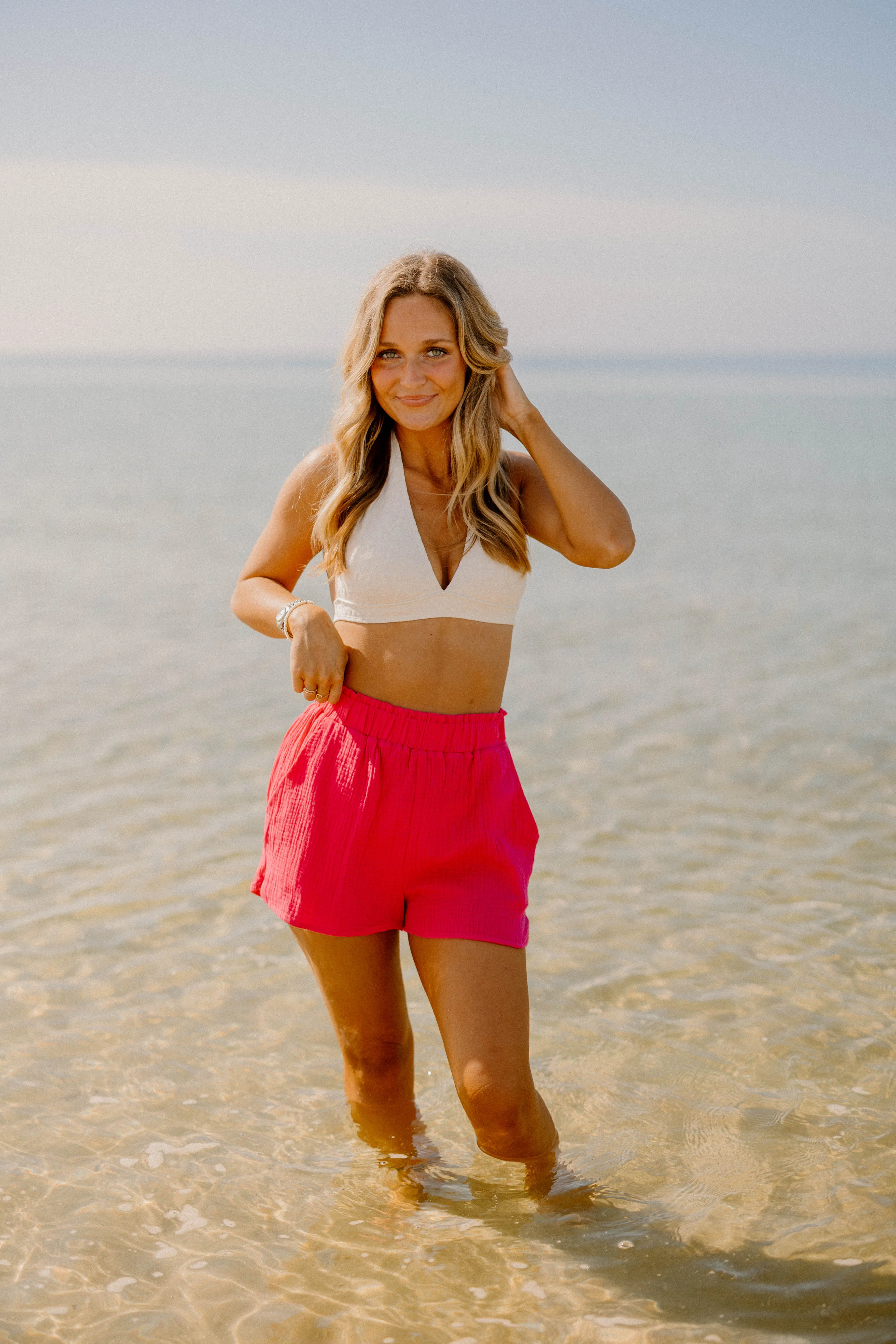 Pamela Coral Gauze Shorts