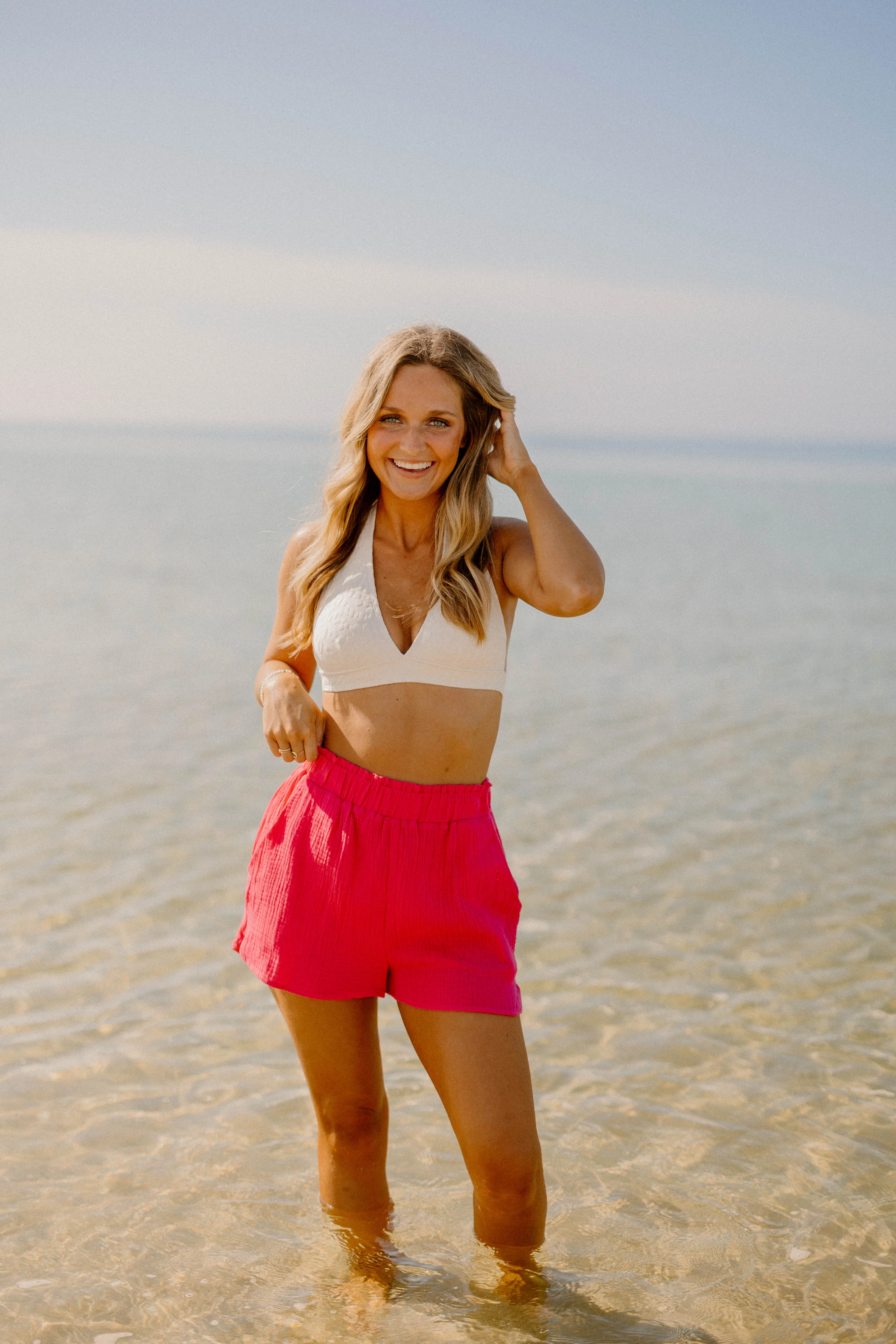 Pamela Coral Gauze Shorts