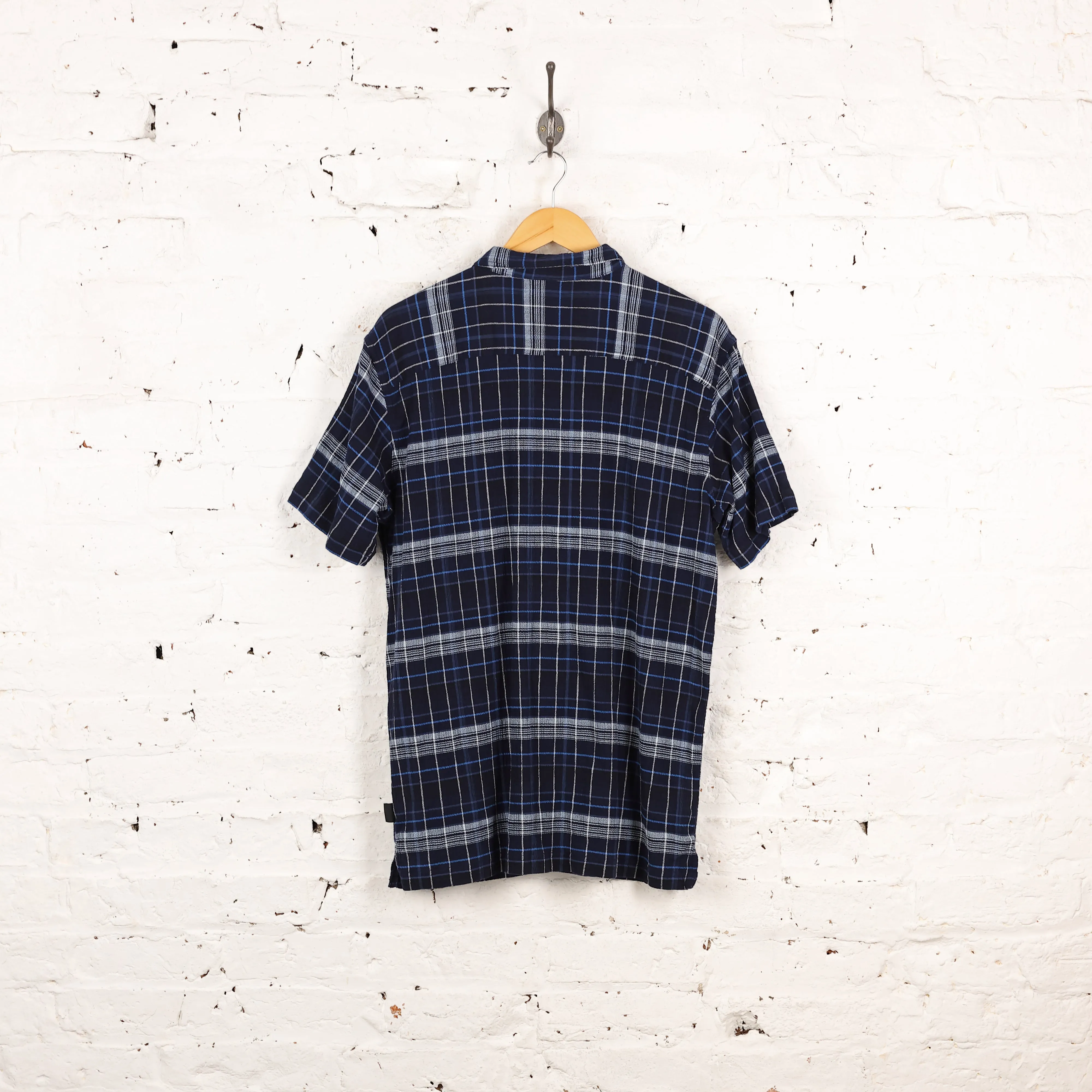 Patagonia Check Short Sleeve Cotton Shirt - Blue - L