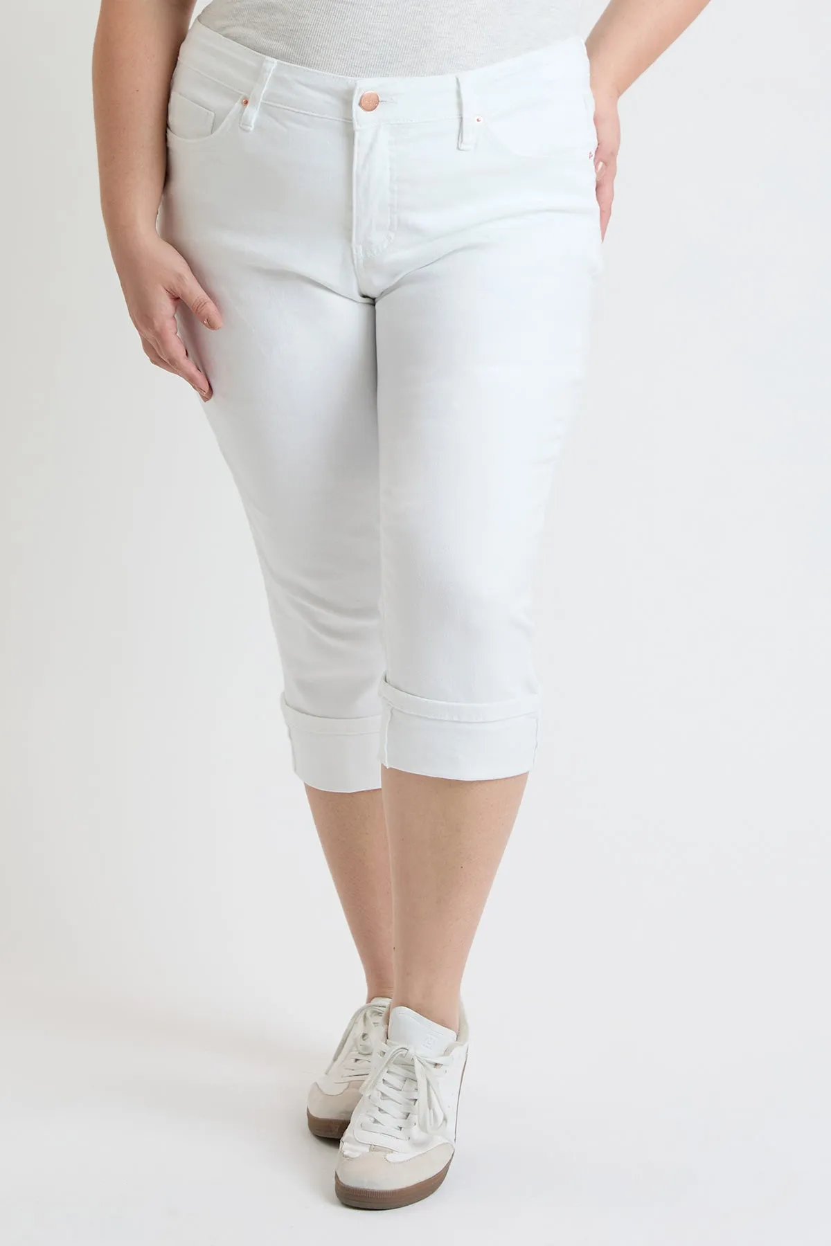 Plus High Rise Premium Stretch Cuff Capri, Pack of 6