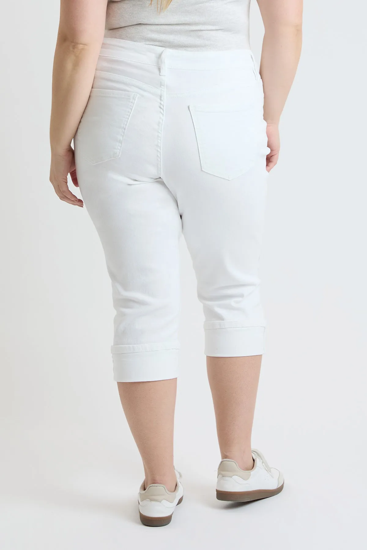 Plus High Rise Premium Stretch Cuff Capri, Pack of 6