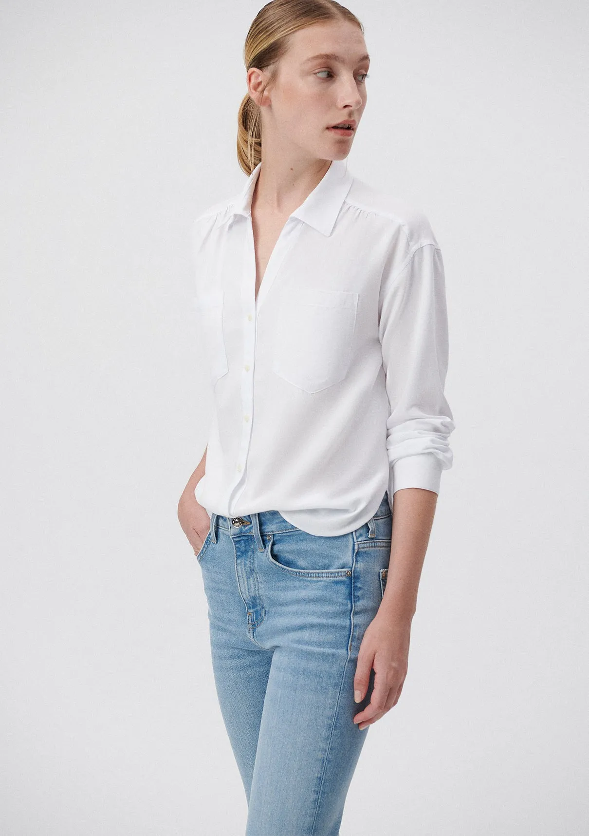 Pocket Detailed White Shirt