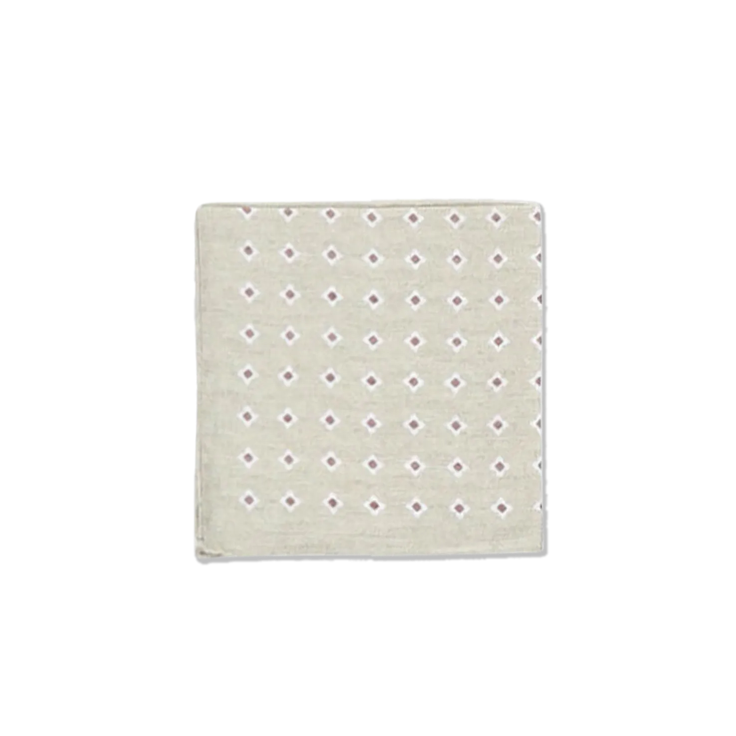 Pocket Square in Printed Sage Green Linen