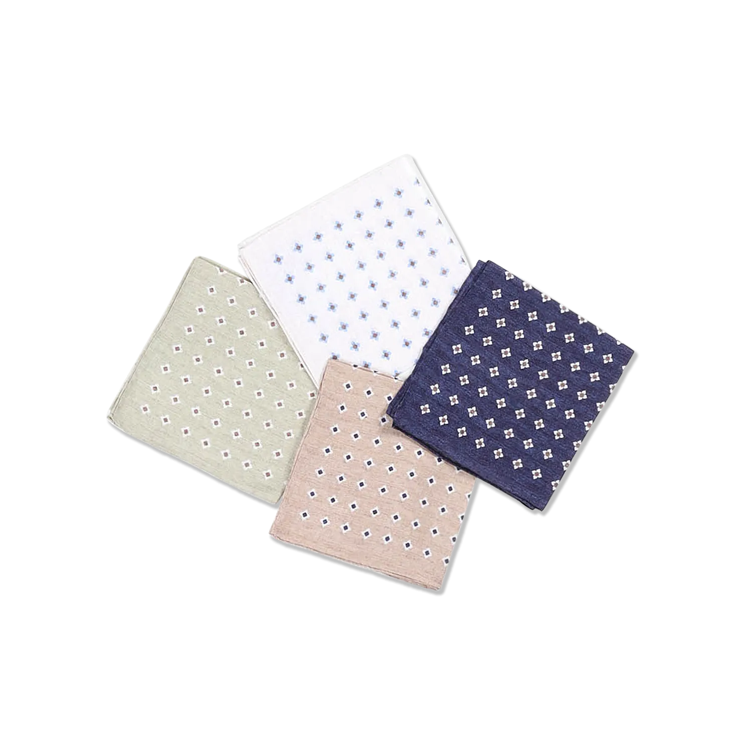 Pocket Square in Printed Sage Green Linen