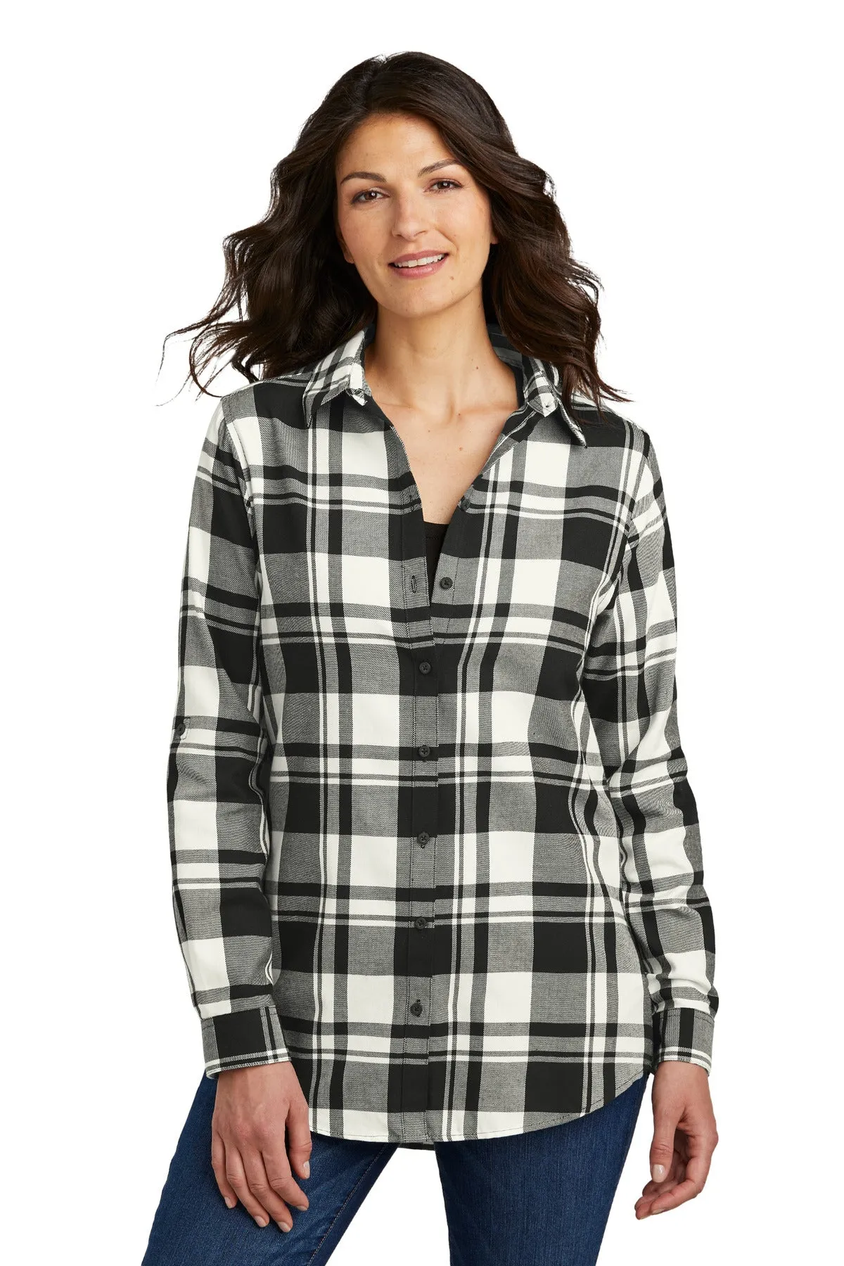 Port Authority¨ Ladies Plaid Flannel Tunic . LW668