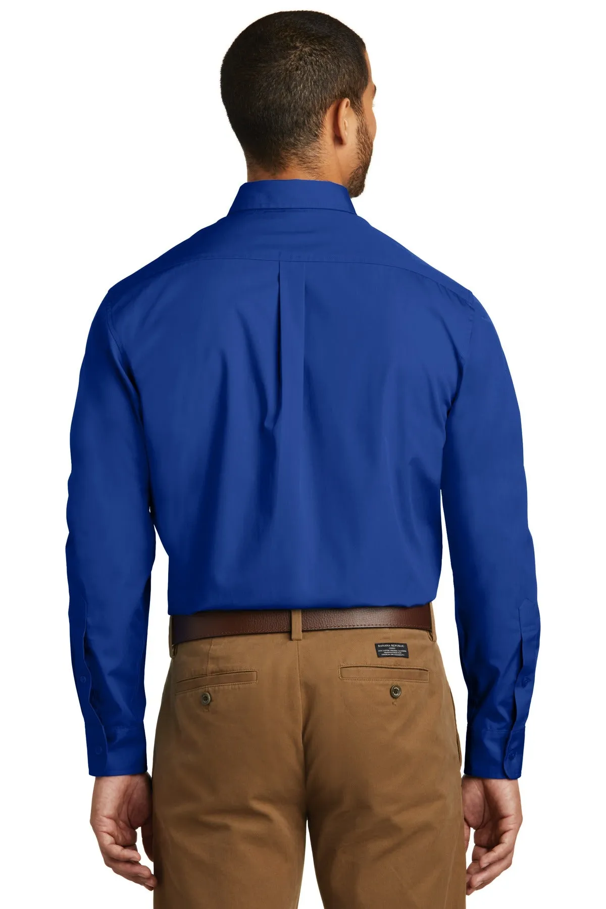 Port Authority Long Sleeve Carefree Poplin Shirt. W100 True Royal