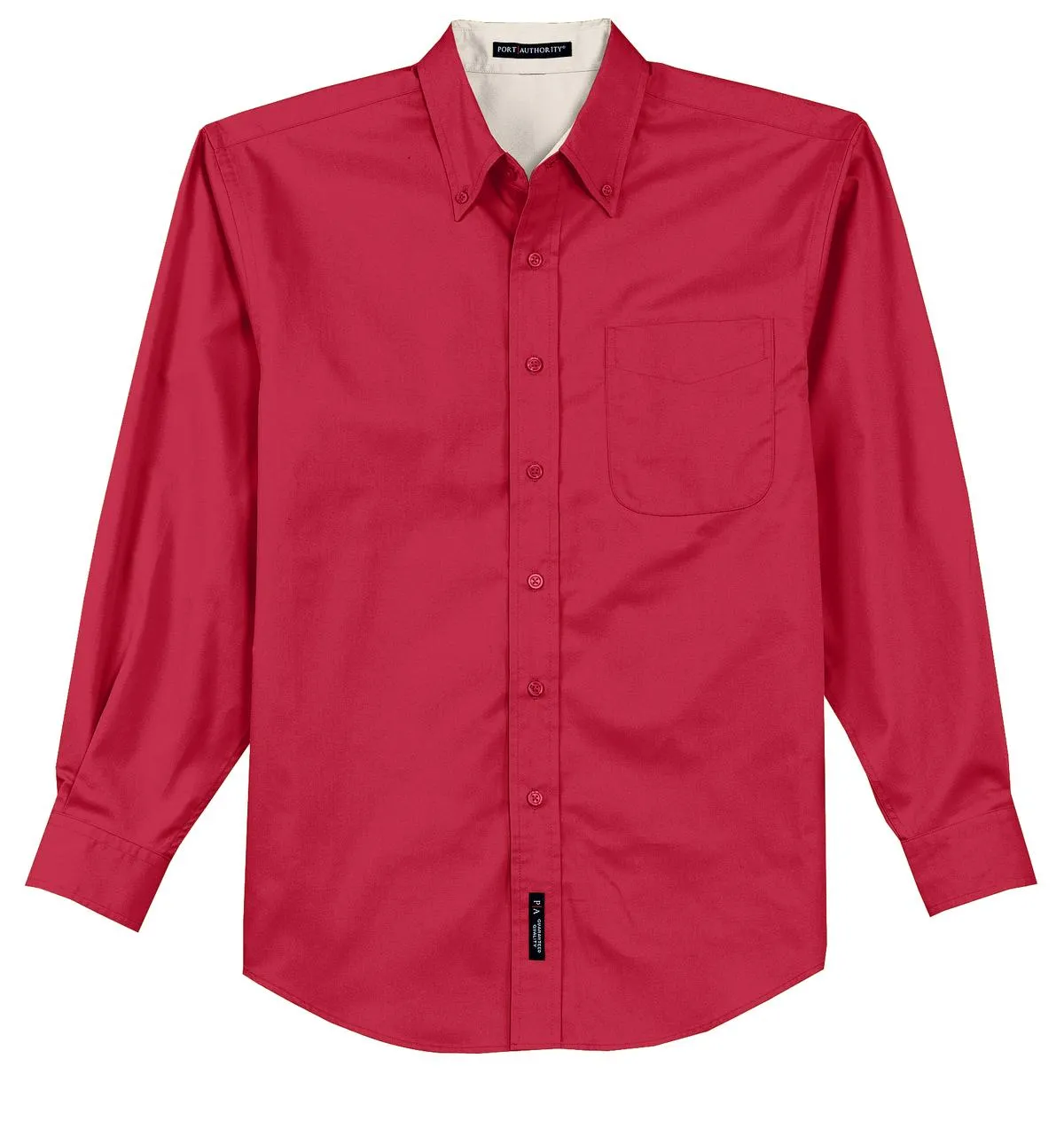 Port Authority Tall Long Sleeve Easy Care Shirt.  TLS608 Red/ Light Stone Tall