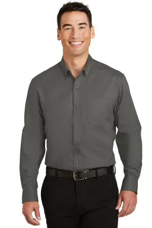 Port Authority Tall SuperPro Twill Shirt. TS663 Sterling Grey Tall