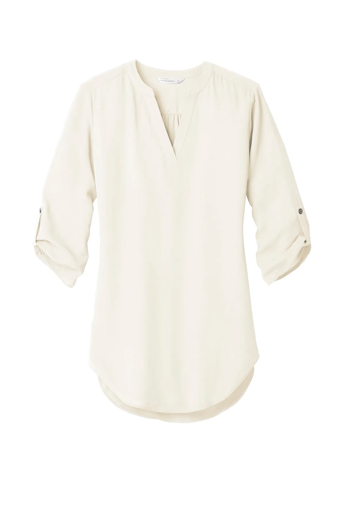 Port Authority Women's 3/4-Sleeve Tunic Blouse. LW701 Ivory Chiffon