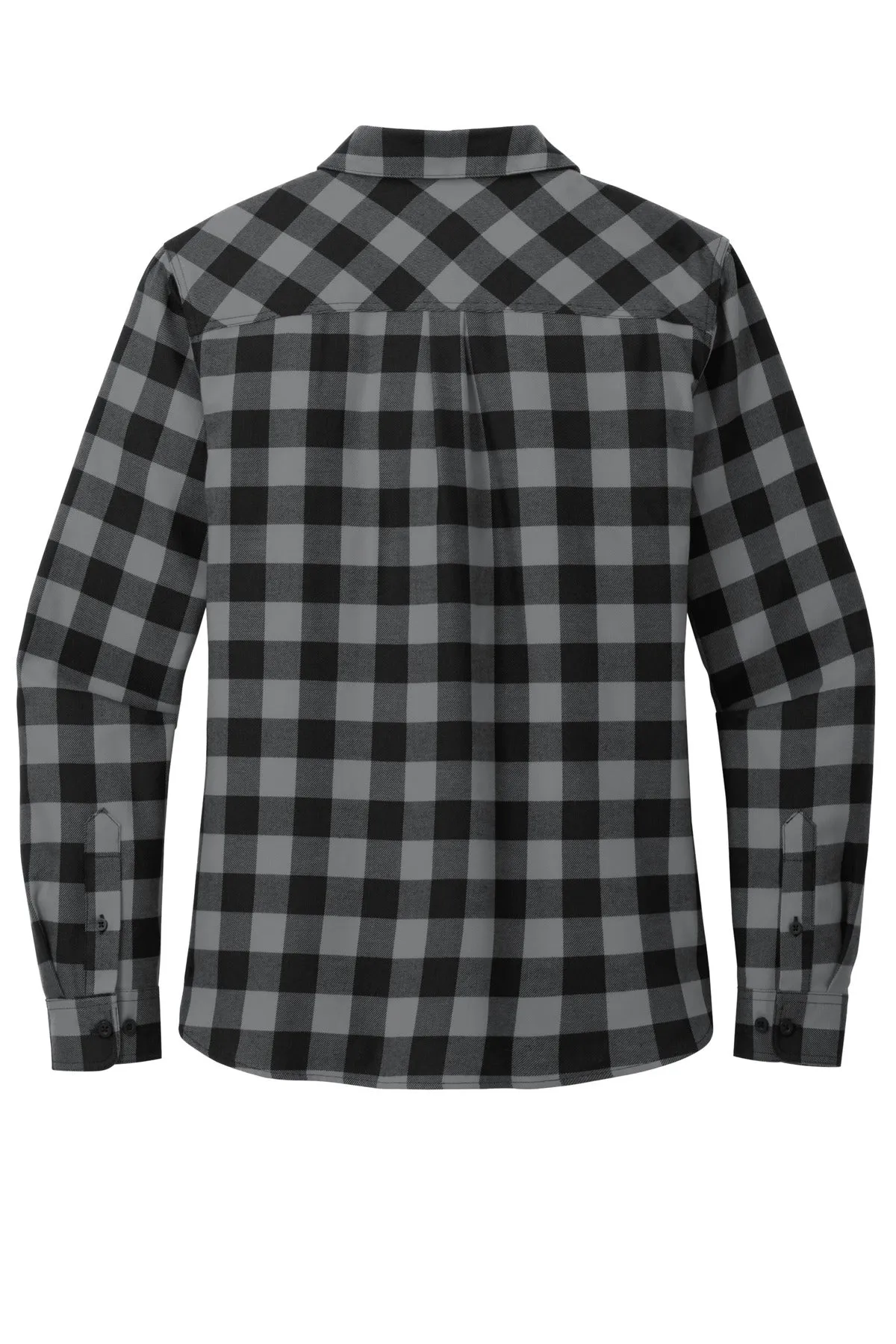 Port Authority Women's Plaid Flannel Shirt LW669 Grey/ Black Buffalo Check