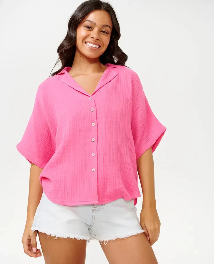 Premium Surf S/S Shirt- Hot Pink