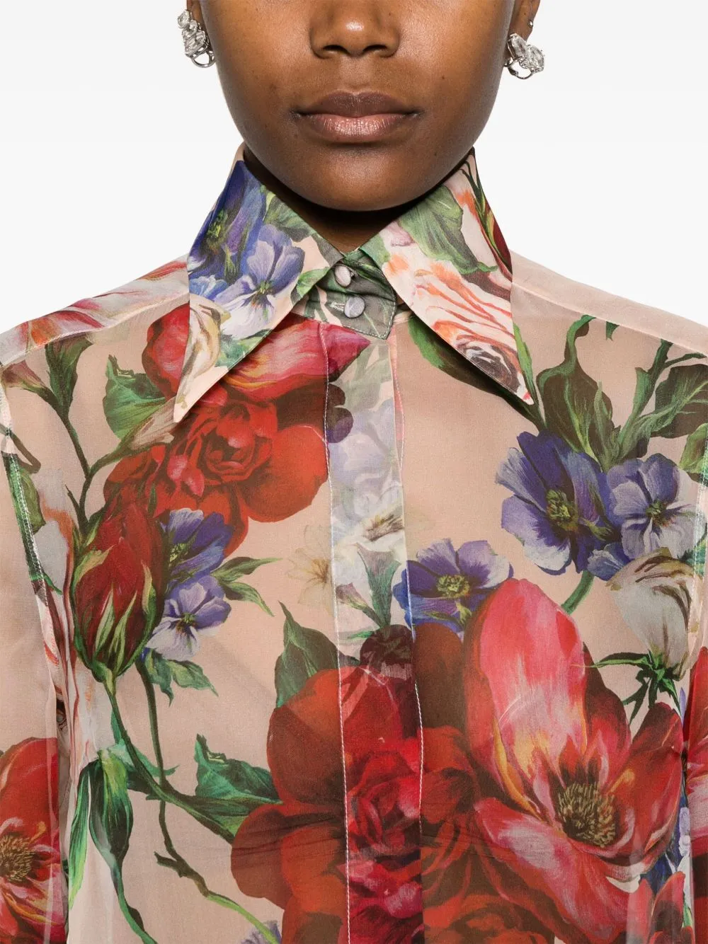 Printed silk shirt