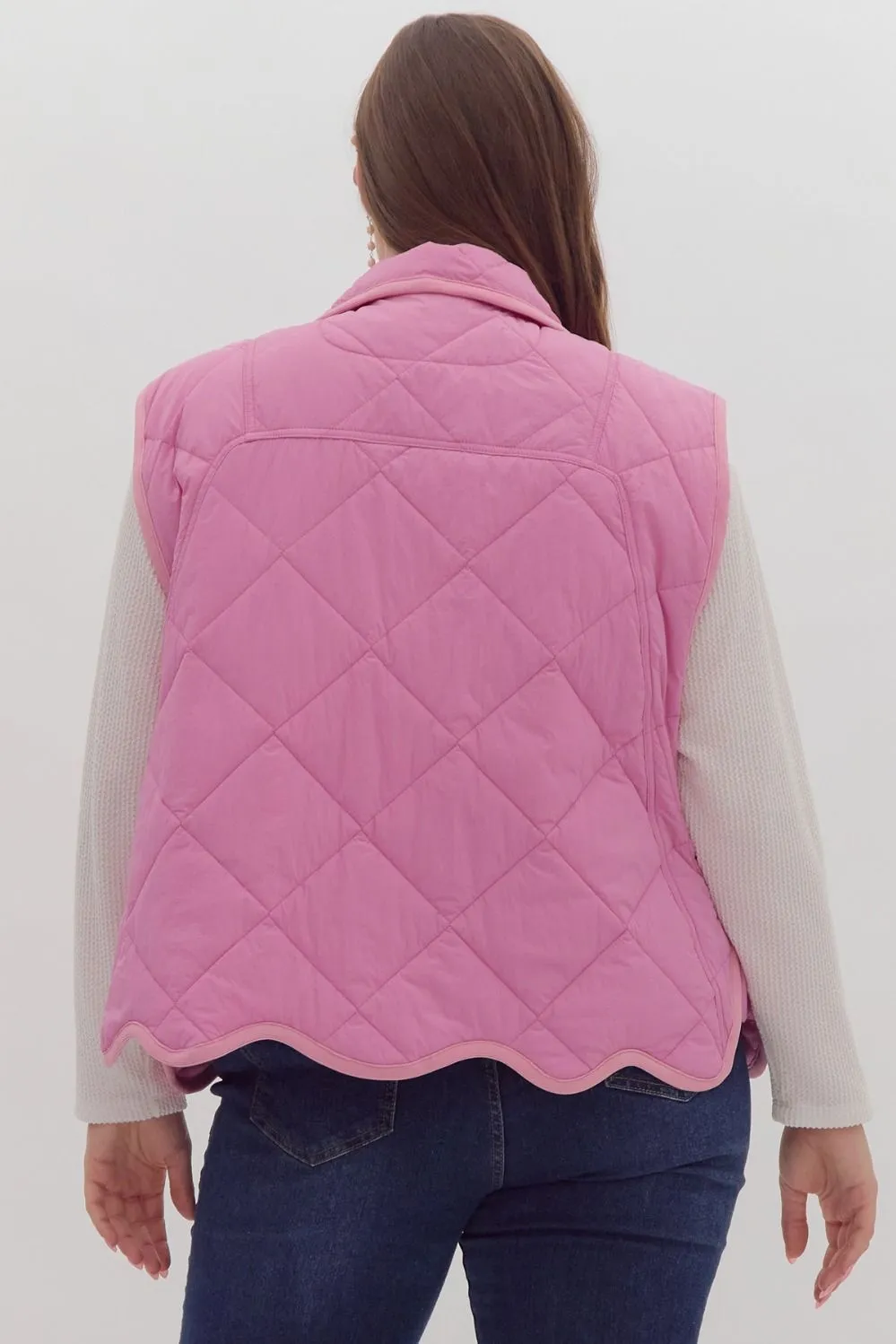 Quilted Snap Button Vest {Bubble Gum}