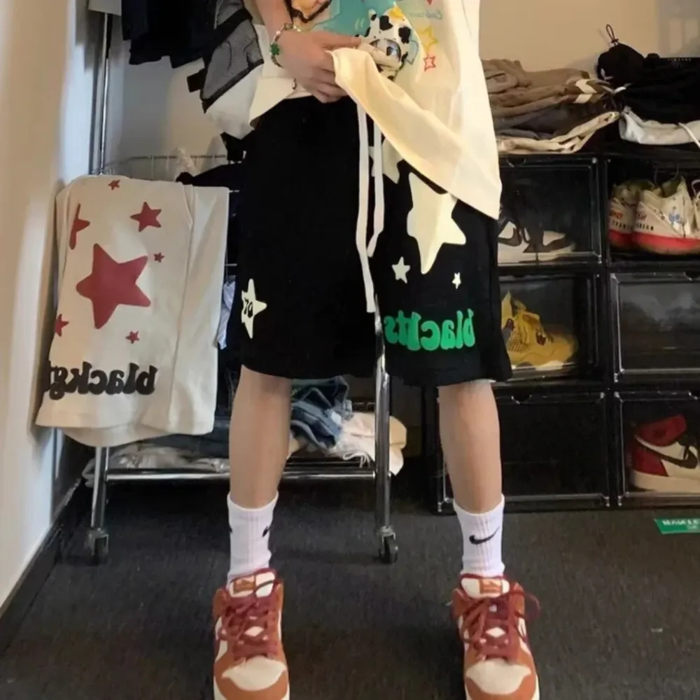 "Retro Star Letter Foam" Shorts