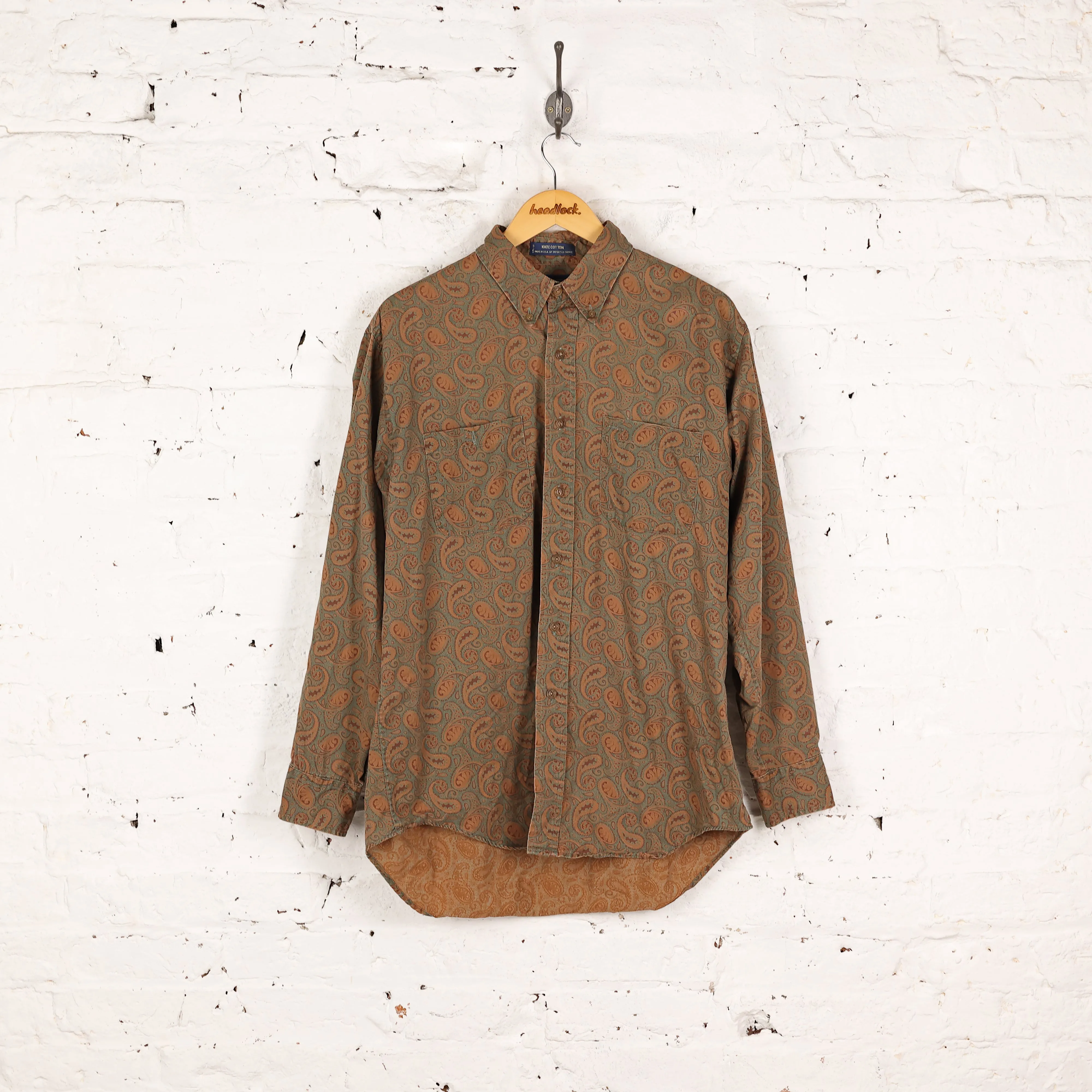 Ralph Lauren Chaps Paisley Print Shirt - Green - L