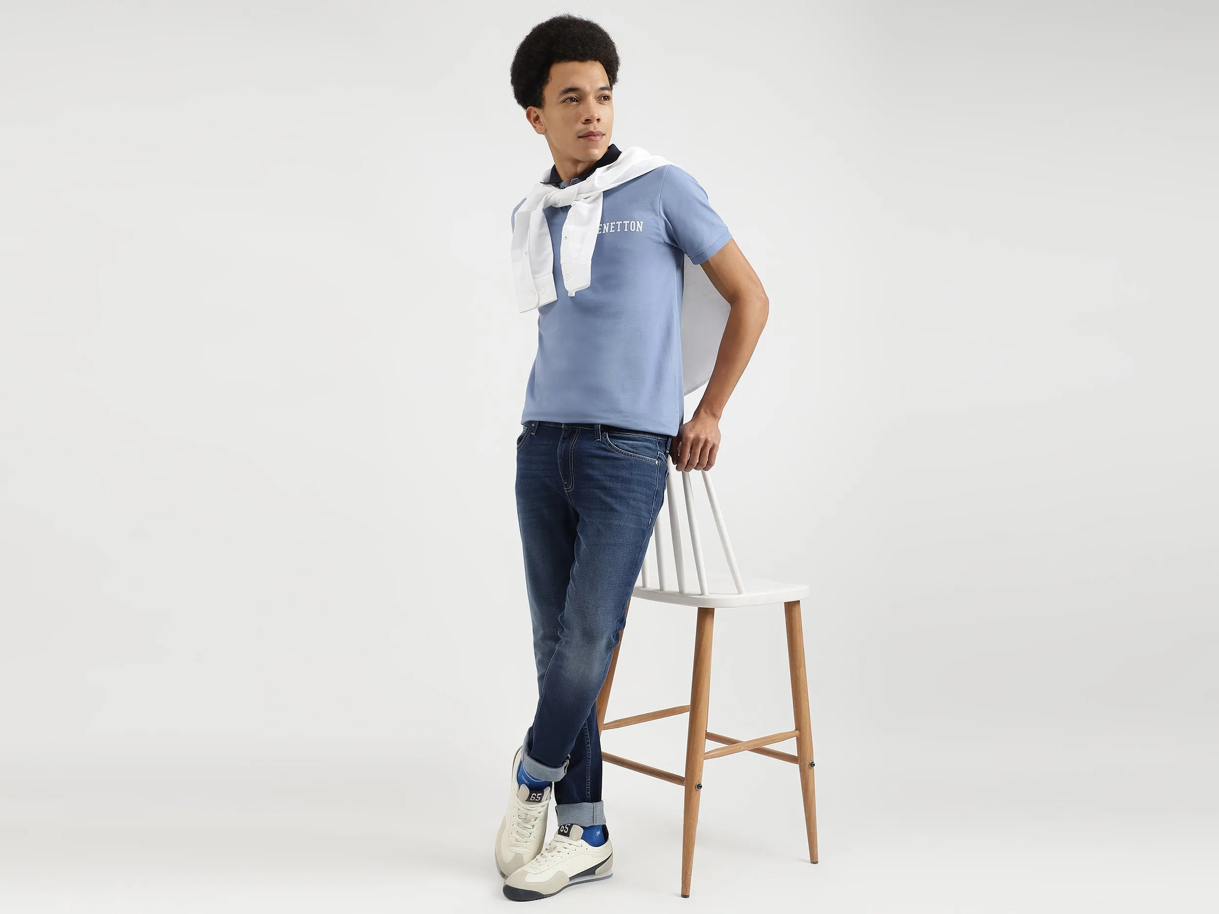 Regular Fit Polo Neck Solid T-Shirts