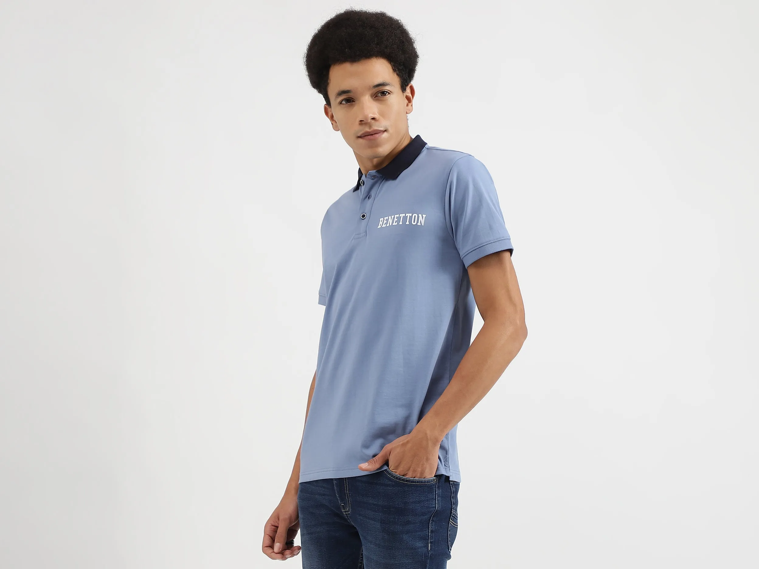 Regular Fit Polo Neck Solid T-Shirts
