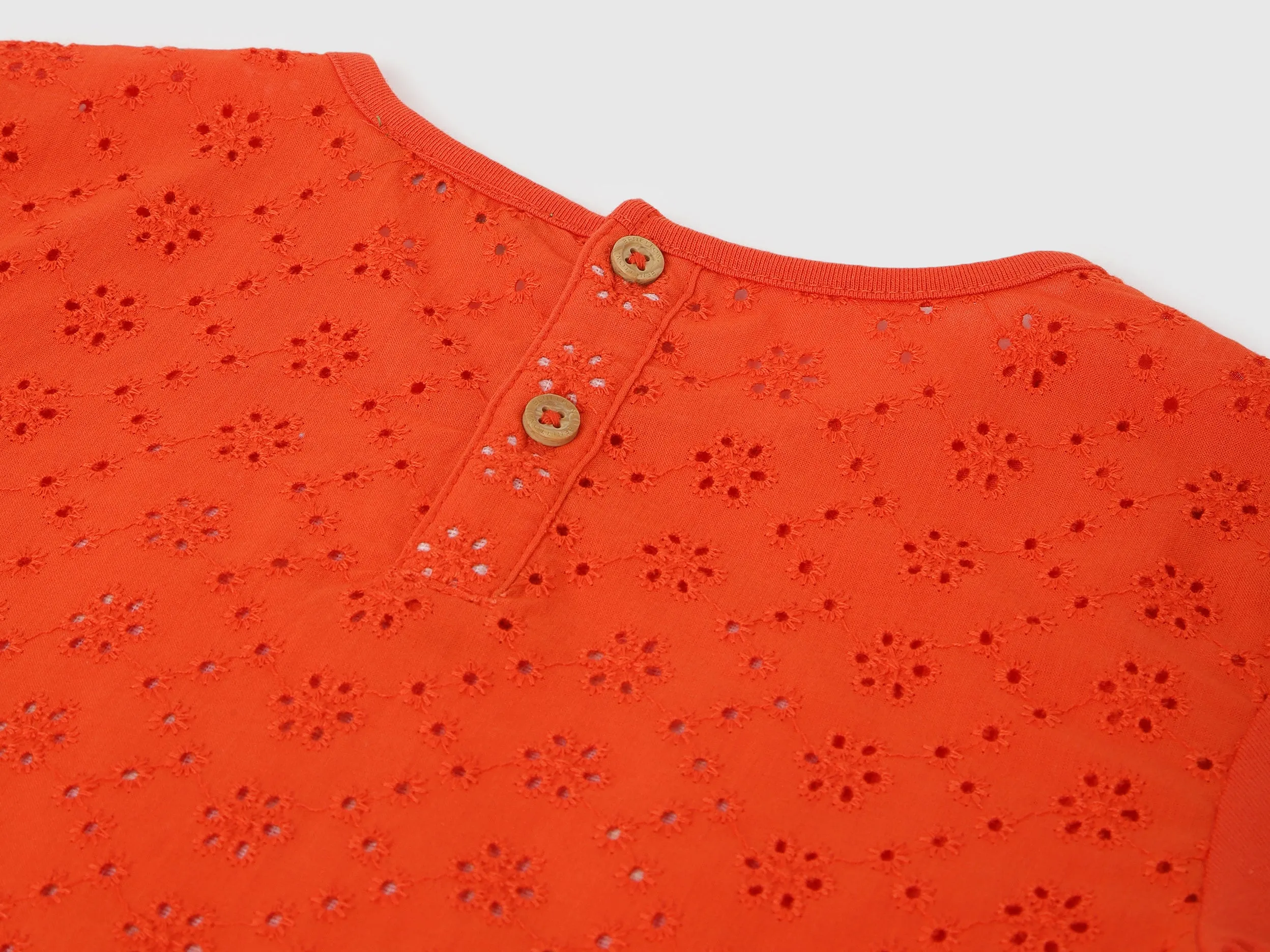 Regular Fit Round Neck Embroidered Top