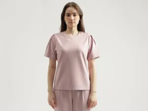 Regular Fit Round Neck Solid Women's Top