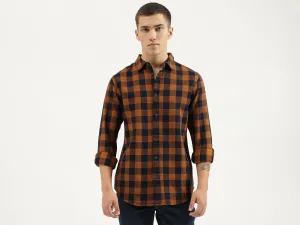 Regular Fit Spread Collar Checkered Shirts