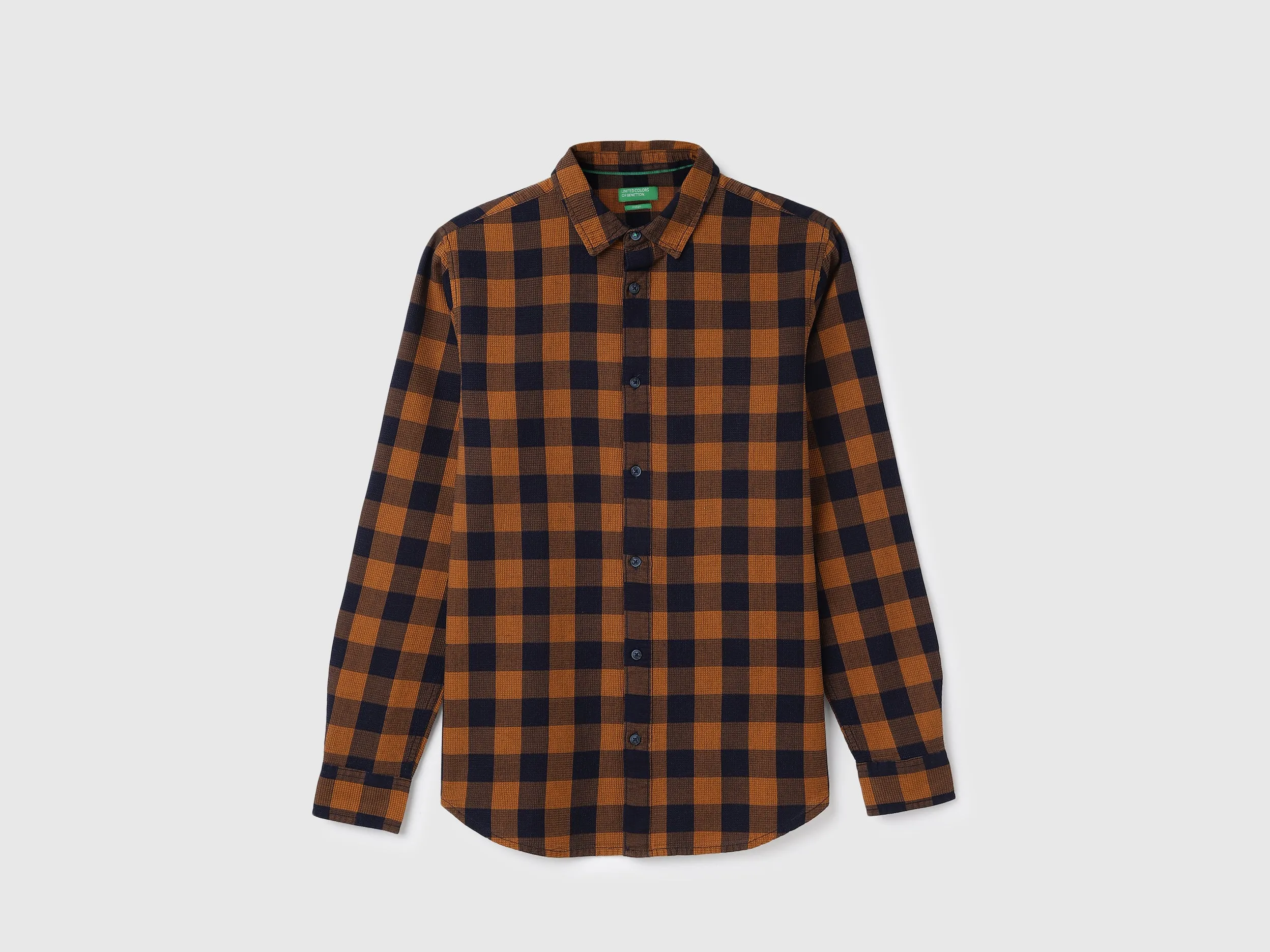 Regular Fit Spread Collar Checkered Shirts