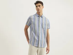 Regular Fit Spread Collar Striped Shirts