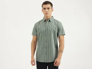 Regular Fit Spread Collar Striped Shirts