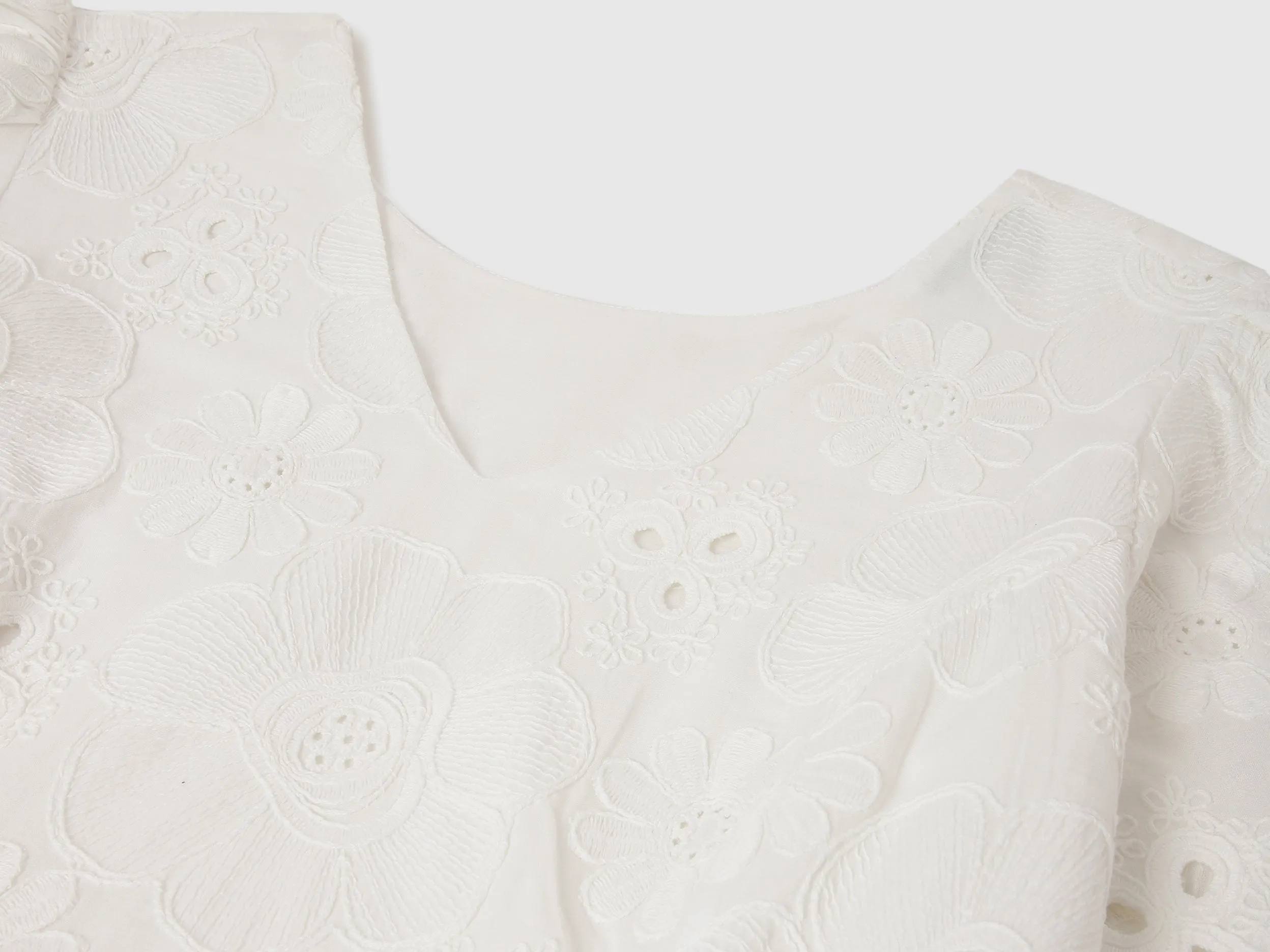 Regular Fit V-Neck Embroidered Dresses
