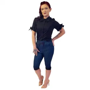 Retro Rizzo Capris in Blue