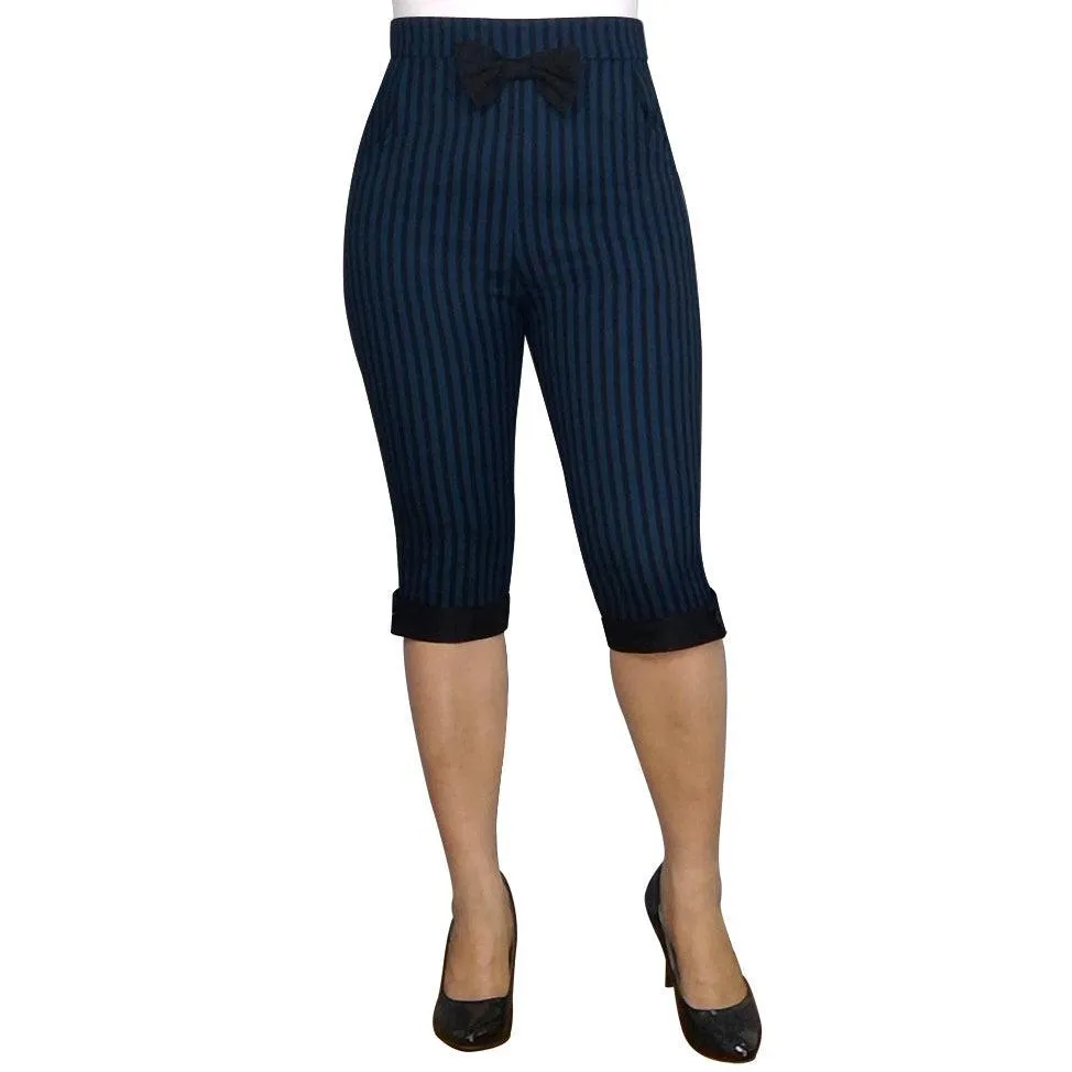 Retro Rizzo Capris in Blue