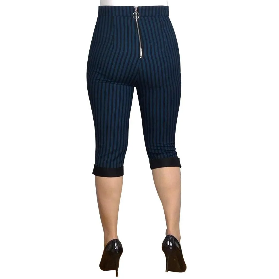 Retro Rizzo Capris in Blue