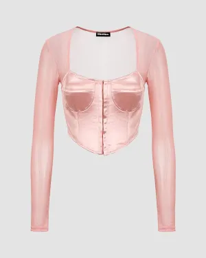 Rhea Silk Mesh Corset Top