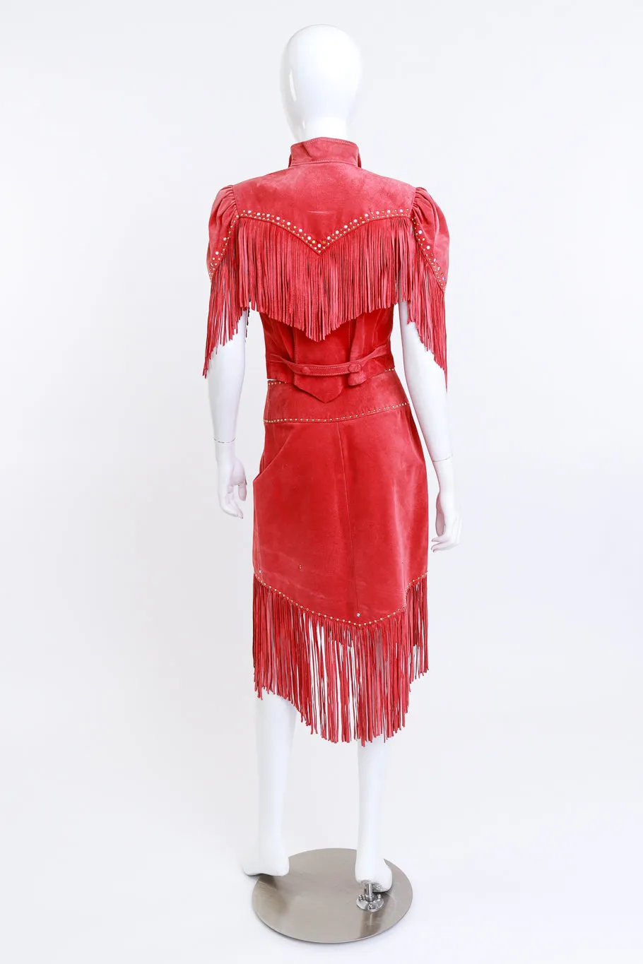 Rhinestone & Fringe Suede Skirt Set
