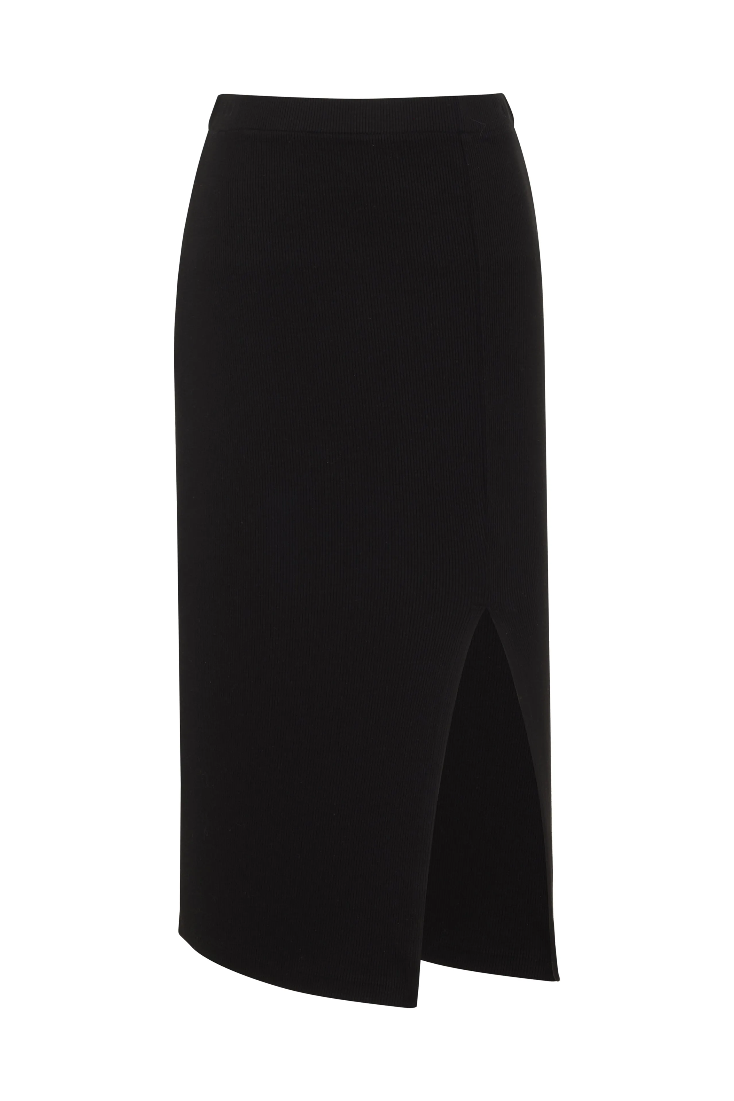 Ribbed Slit Skirt