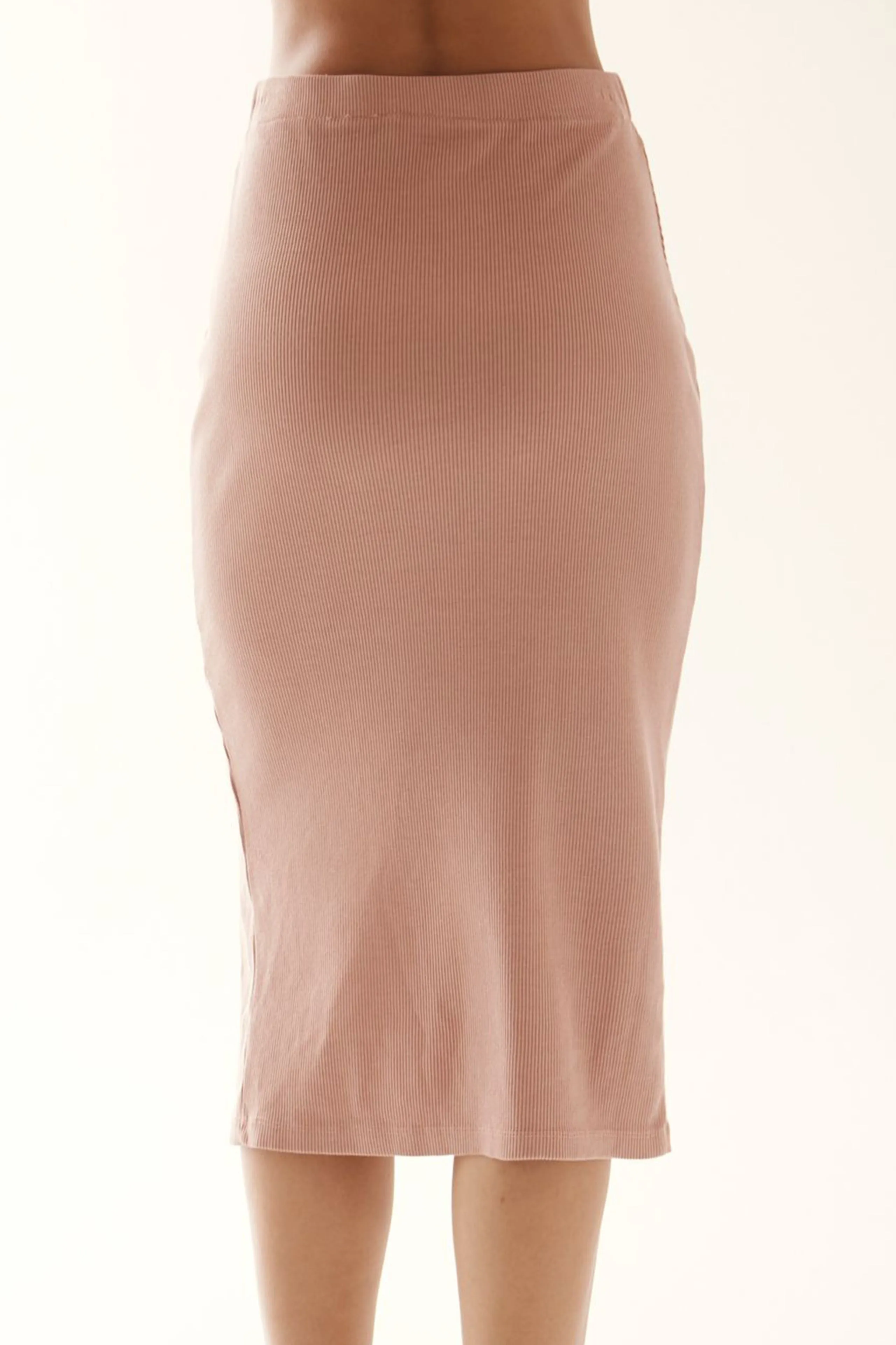 Ribbed Slit Skirt