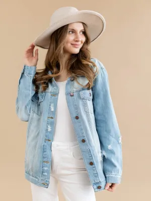 RISEN Light Loose Fit Distressed Jacket