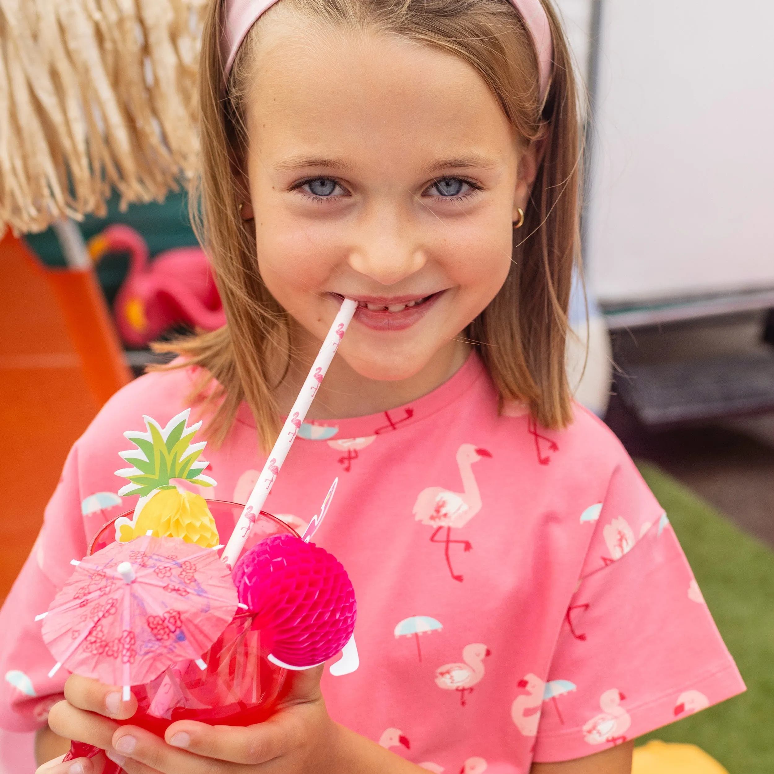 Robe rose à motifs, enfant|| Pink patterned dress, kid