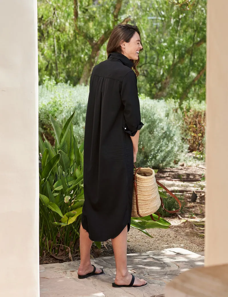 Rory Maxi Shirt Dress - Black