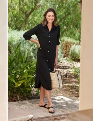 Rory Maxi Shirt Dress - Black