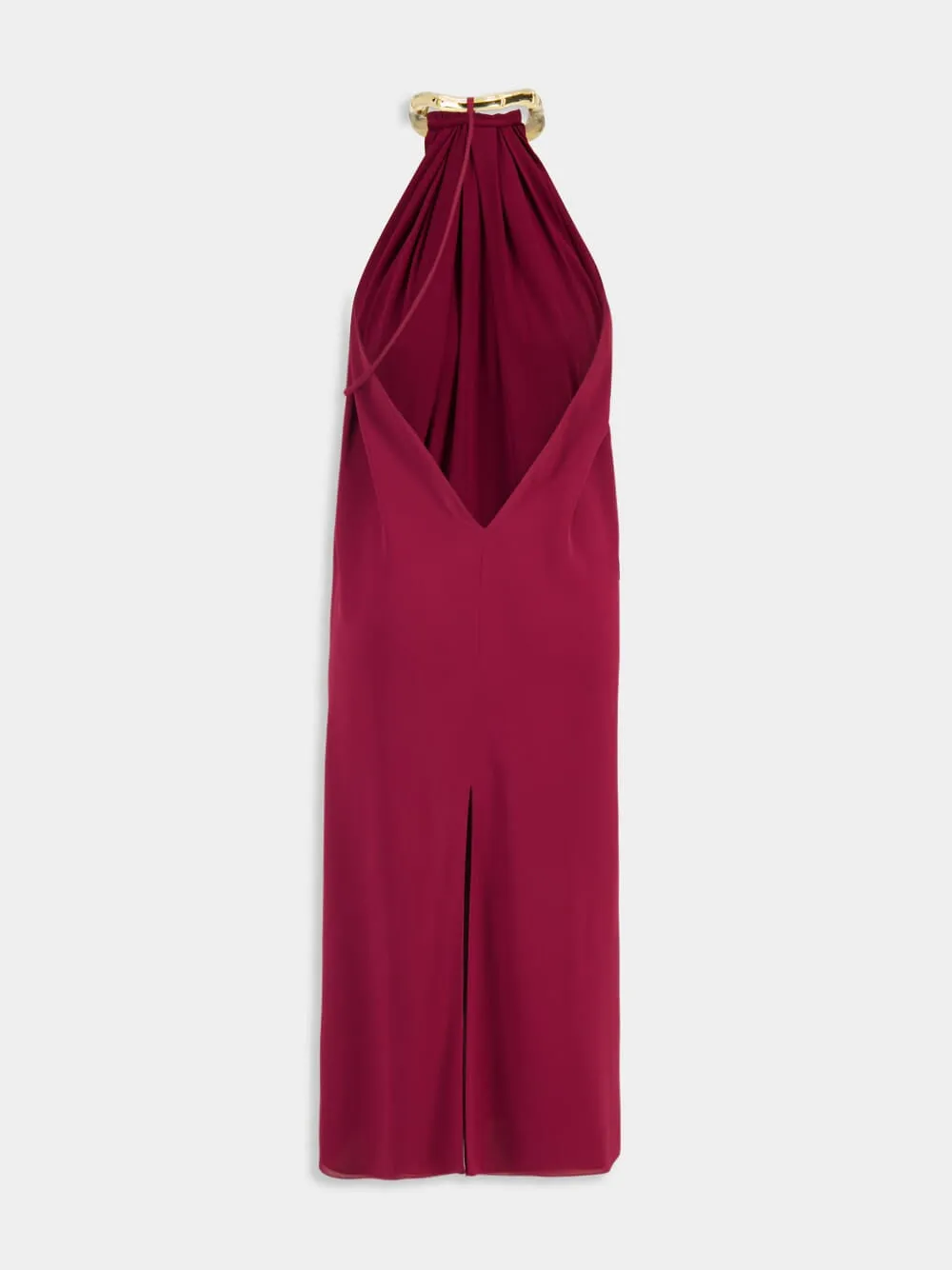 Rosso Ancora Silk Crêpe Midi Dress