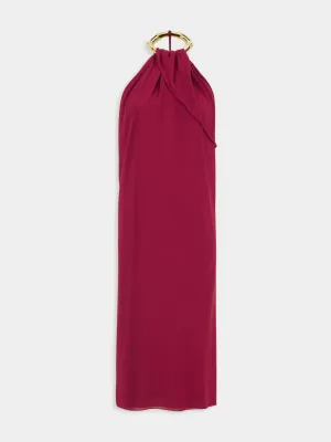 Rosso Ancora Silk Crêpe Midi Dress