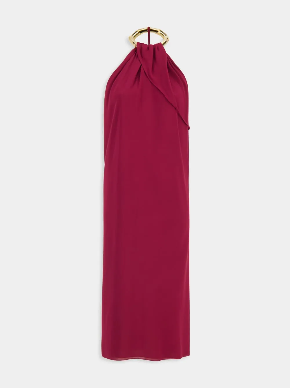 Rosso Ancora Silk Crêpe Midi Dress